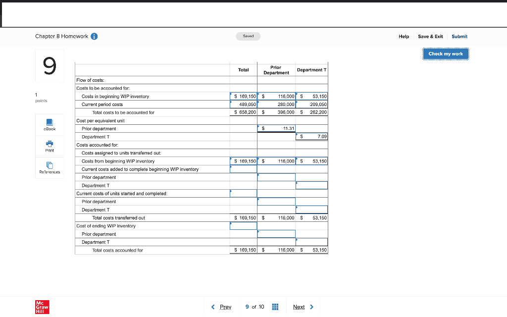 work you have completed so far. It does not indicate completion. Return
