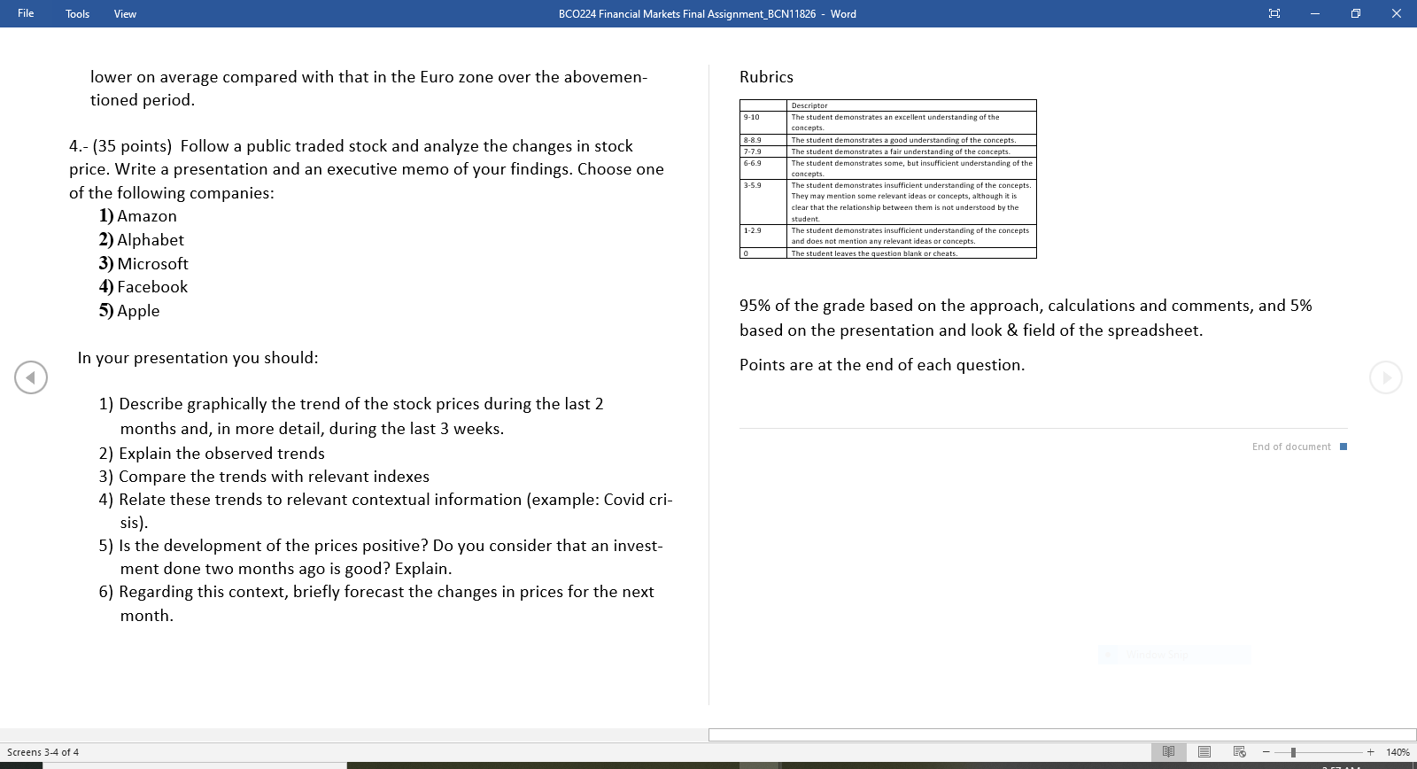 0 X April 1.70% 4.8% 8.2% BCO224 FINANCIAL MARKETS Task brief &