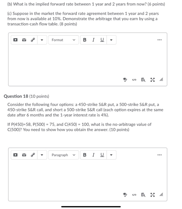  (b) What is the implied forward rate between 1 year and