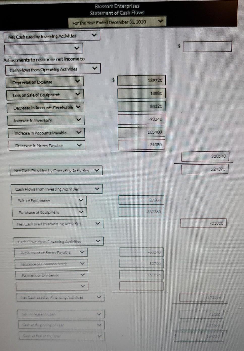Data December 31, 2020 December 31, 2019 Current Assets Cash $189.720 $147.560