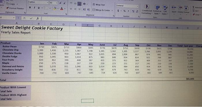 your formulas): a) Each student's average; apply an appropriate label. b) Class