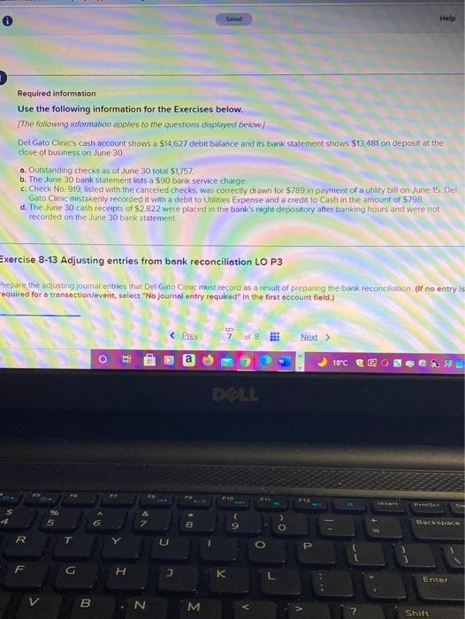  Saved Help Required information Use the following information for the Exercises