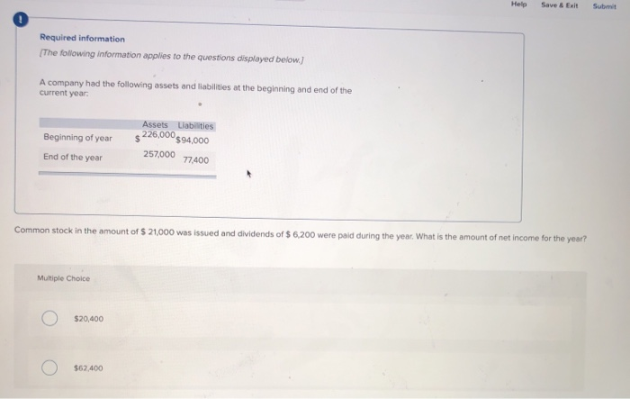  Help Save & Exit Submit Required information [The following information applies