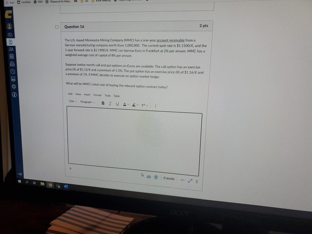 Apps Casare RSM Password for Mark M D Question 16 2