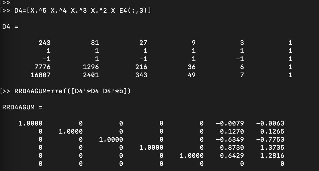 have so far iv) Find a polynomial of degree five y=d5+ d4x4