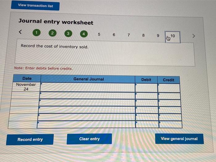 terms 1/10, 1/30. November 3 Pay cash for freight charges related to