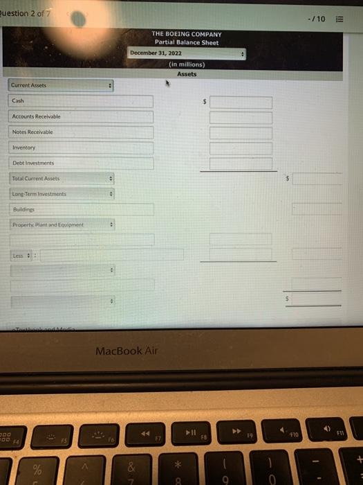 taken from the December 31, 2022 assets section of the Boeing Company