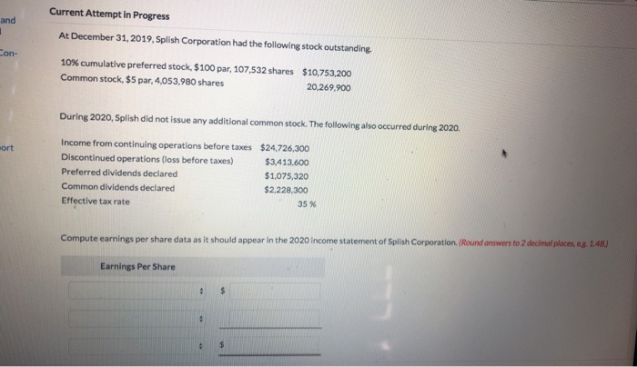  Current Attempt in Progress and At December 31, 2019, Splish Corporation