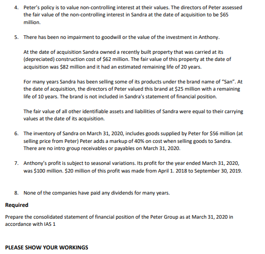 Below are the summarized statements of financial position for three companies as