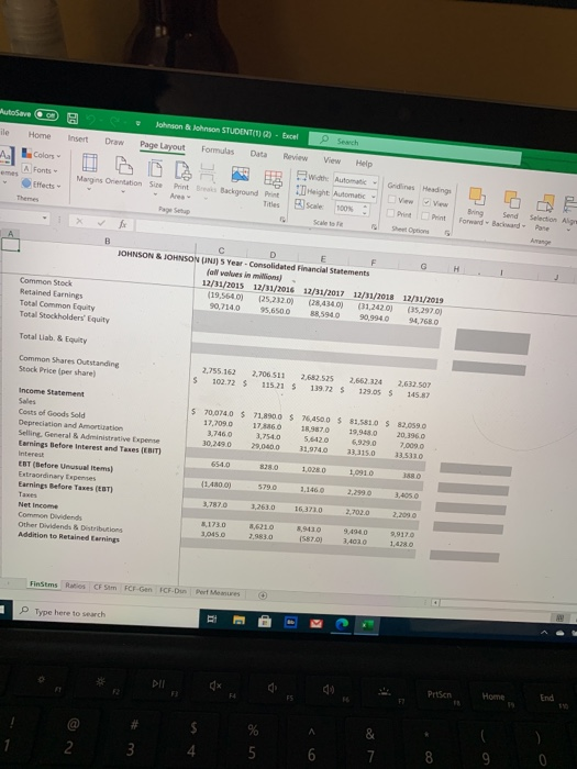  toeve Johnson & Johnson STUDENTER) - Excel ile Home e sourch