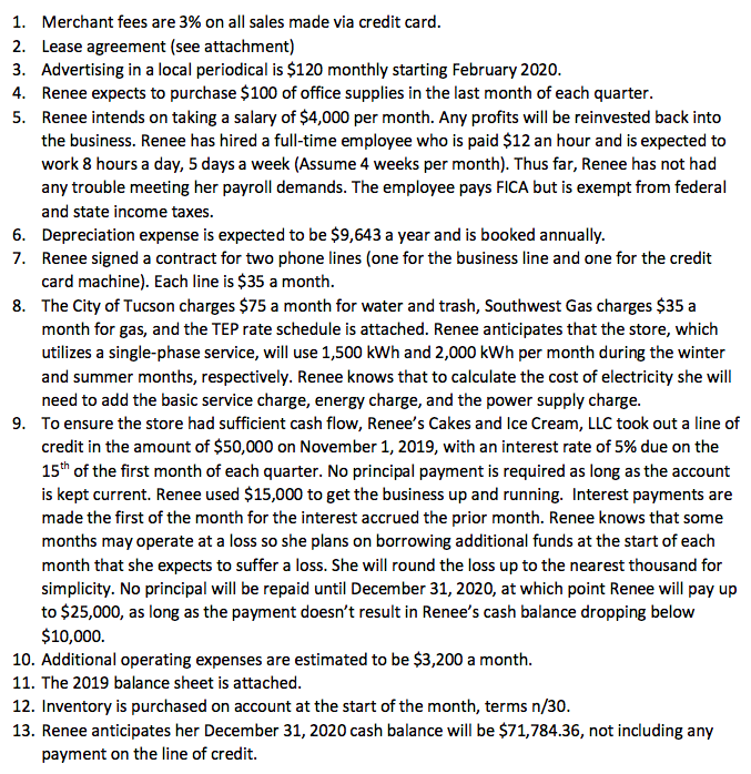 2020 Lots of data/info given below: 2019 Balance Sheet for the question