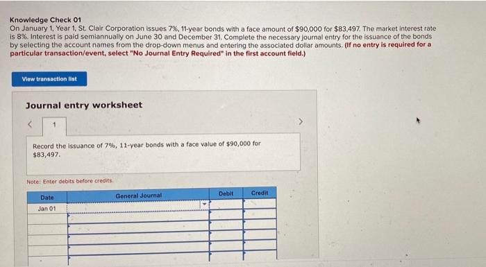 can you please show the work Knowledge Check 01 On January 1,