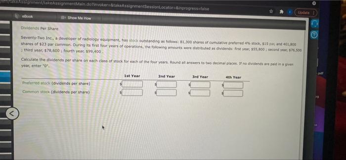  Assignment/takeAssignment Main.doFinvoker=&takeassignmentSessionLocatorinprogressataise Update ebook Show Me How Dividends Per Share Seventy-Two