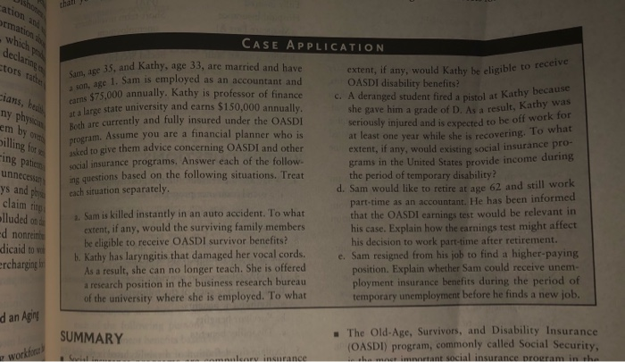  mation declaring, ctors tatt a son, age 1. Sam is employed