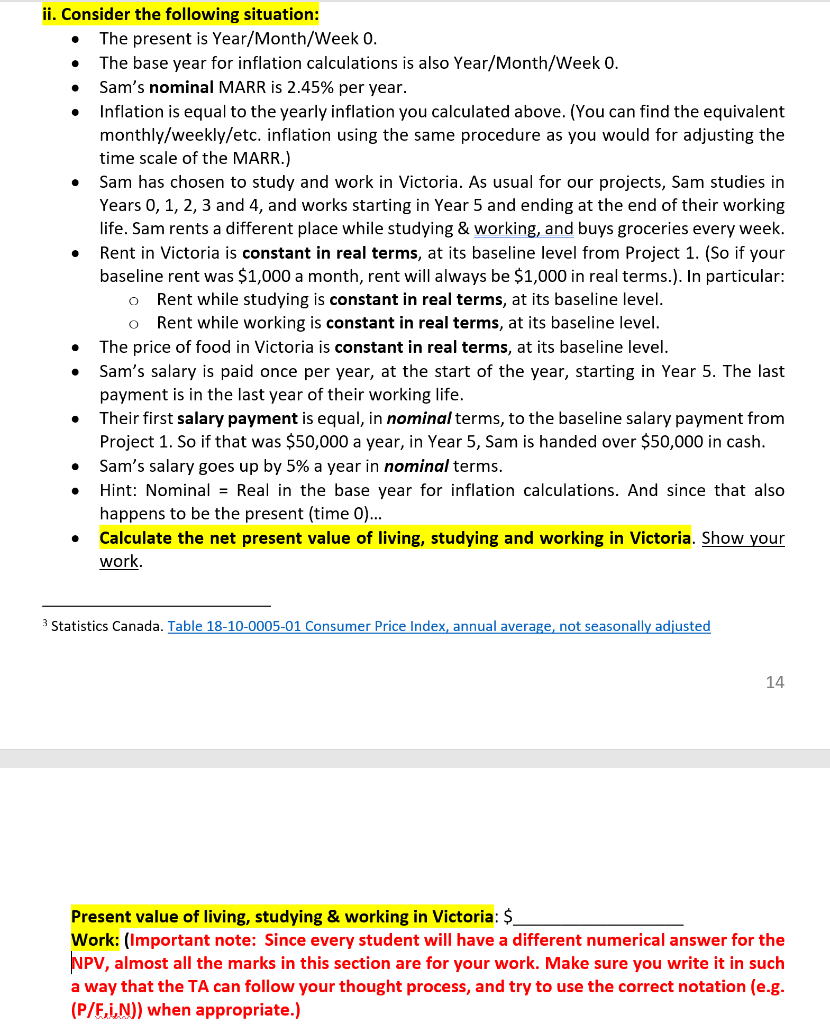  . . . . ii. Consider the following situation: The present