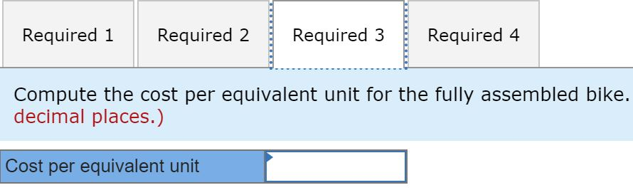 system using the weighted average method. Bicycle parts are manufactured in the