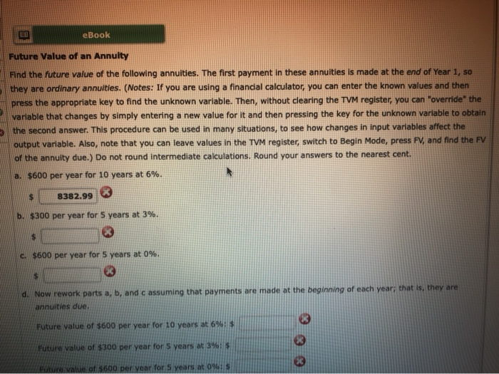 please solve for the top part a,b,c eBook Future Value of an