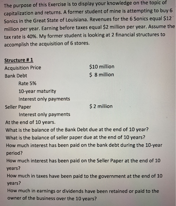  That is all the information i was given The purpose of