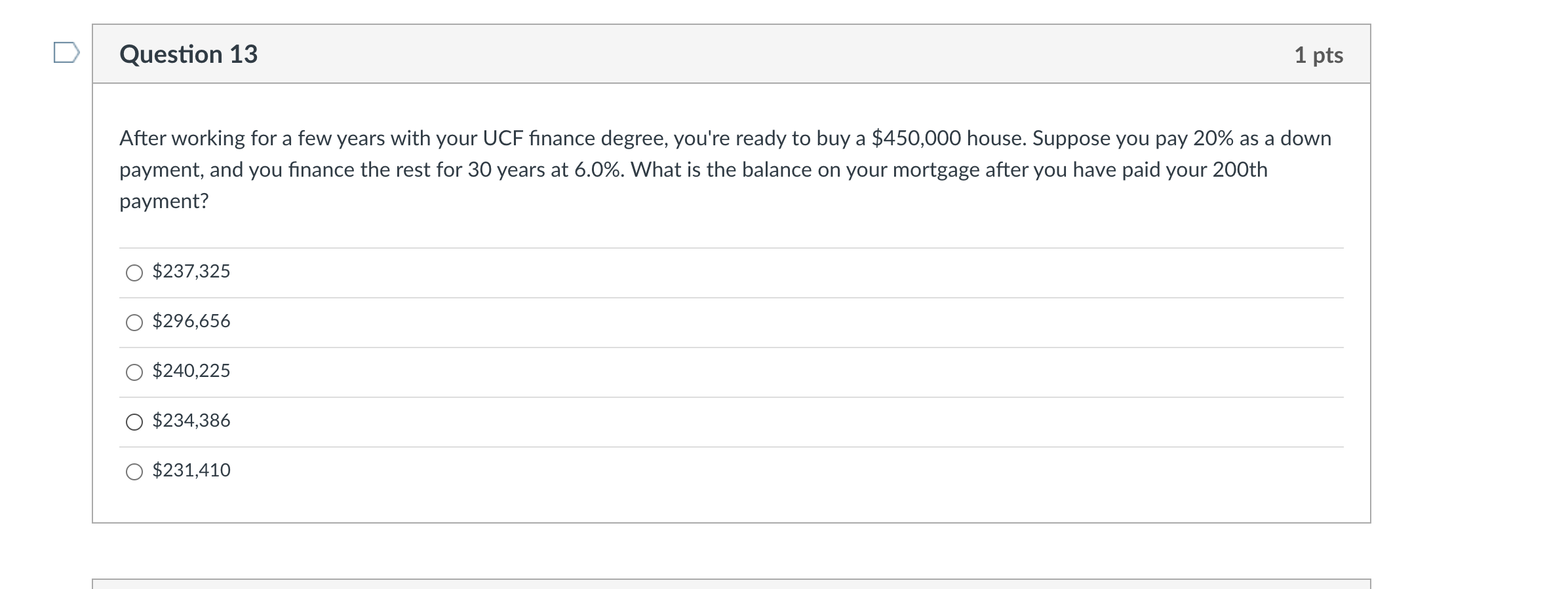 Question 13 1 pts After working for a few years with