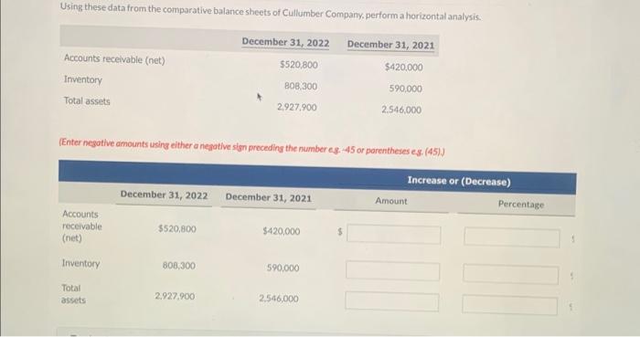 help plz and thank you Using these data from the comparative balance