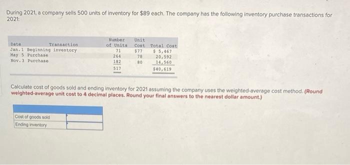 8. 9. 10. 11. During 2021, a company sells 500 units of