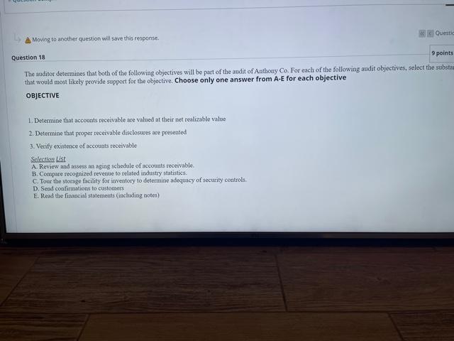  Questi A Moving to another question will save this response. Question