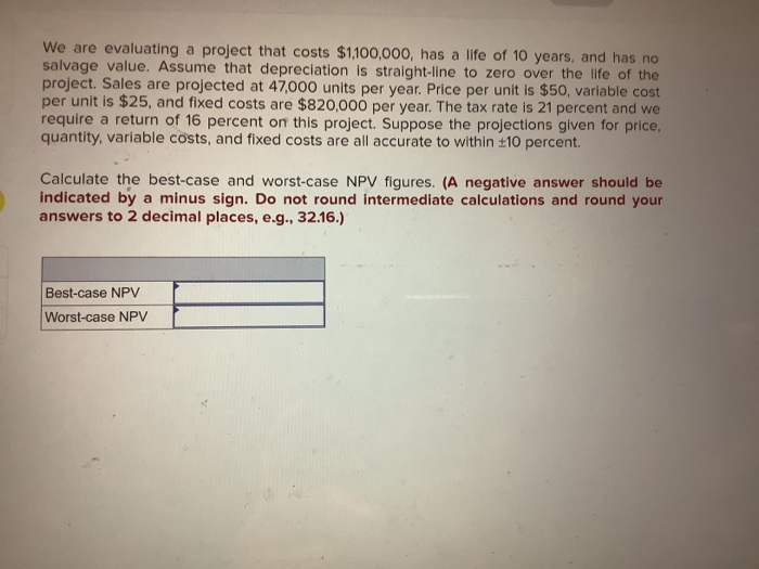  We are evaluating a project that costs $1,100,000, has a life