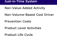 as machine setups, that occurs before each production run. A cost driver