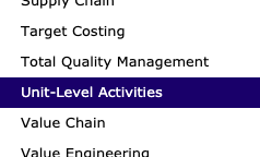 that captures aspects of the production process that relates to activities other