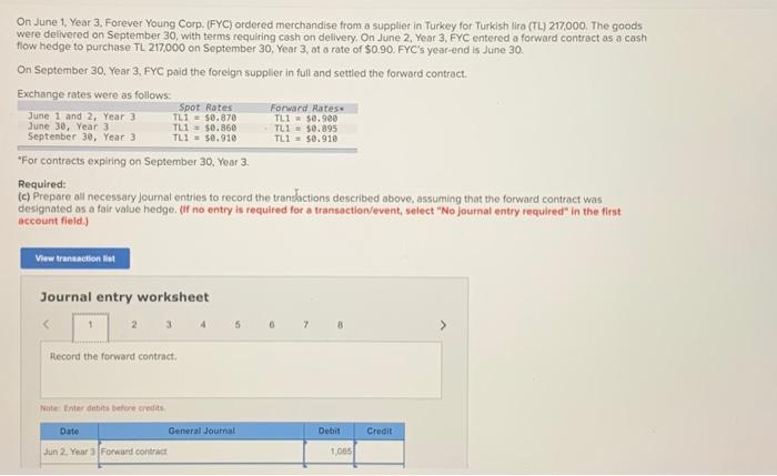  On June 1, Year 3, Forever Young Corp. (FYC) ordered merchandise