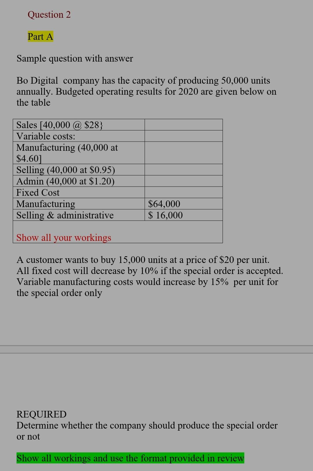 are trying to find the two ways of calculating product cost and