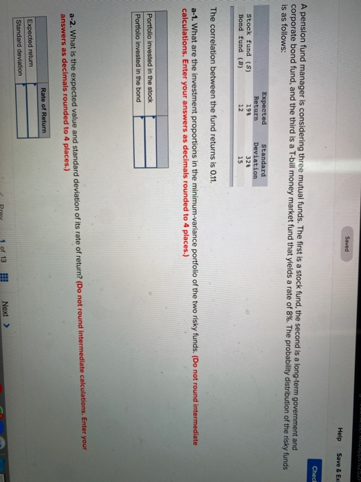  Saved Help Save & Ex Checi A pension fund manager is