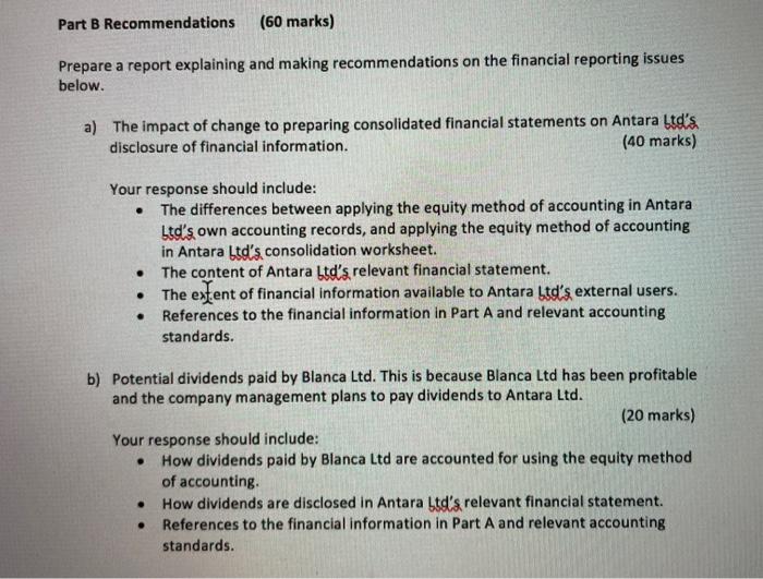 preparing consolidated financial statements on Antara Ltds disclosure of financial information. (40