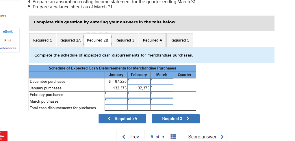a. As of December 31 (the end of the prior quarter), the