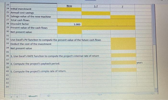 in the Excel Simulation and the Excel functions described below to complete