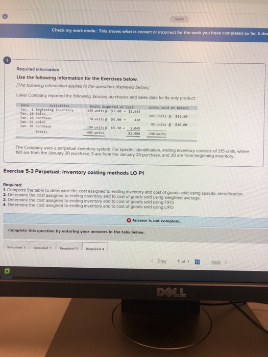  Check my work mode: This shows what is correct or incorrect