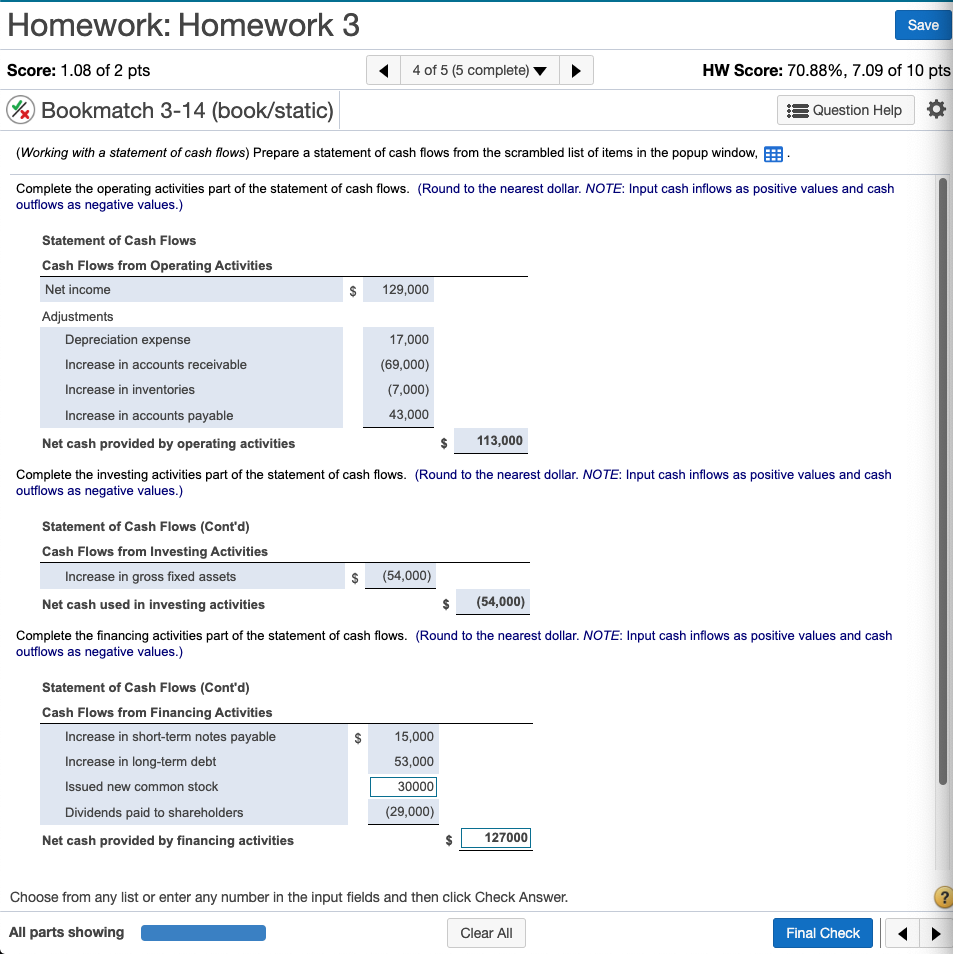On my final check for this question, please help with finishing!