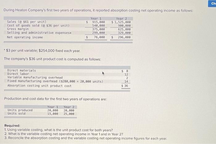  need help with the last two ! Chi During Heaton Company's