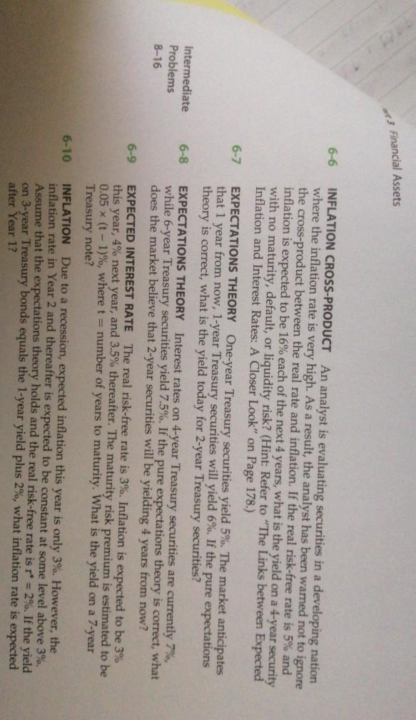 Please can someone help with these problems 3 Financial Assets 6-6