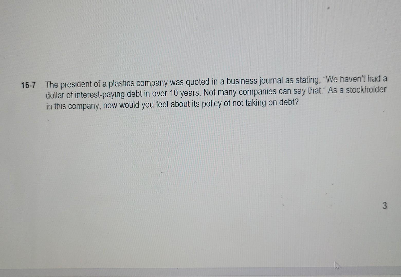 common stock investment? 16-6 What is meant by the term financial leverage?