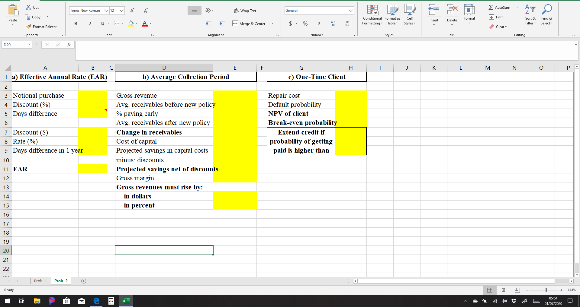 Problem 2 a. Apache sells maintenance services to various private jet operators.