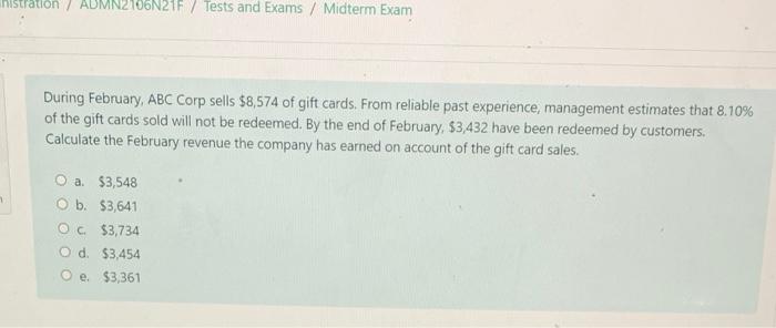  istration / ADMN2106N21F / Tests and Exams / Midterm Exam During