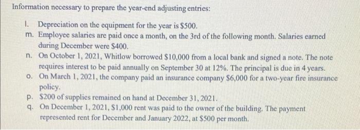 the following requirements. 1. Set up the necessary T-accounts and enter the