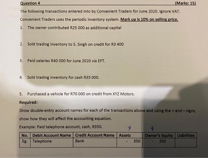  Remember : If an asset goes up you will DEBIT If
