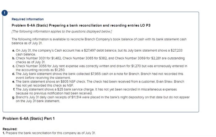 Can someone help me solve this accounting problem please Required Information Problem