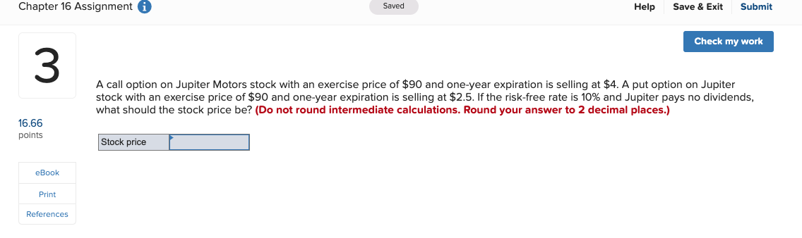 PLEASE HELP!! thanks Chapter 16 Assignment 0 Saved Help Save & Exit