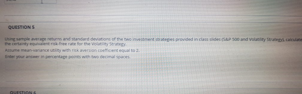  Using sample average returns and standard deviations of the two investment