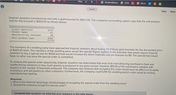  Nike Student Beans AXIS M Micro Saved Help Save Imperial Jewelers