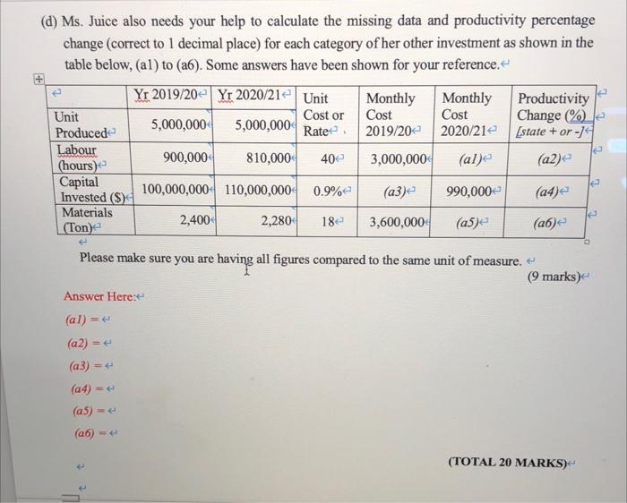 ALL 3 questions in your Answer File. Question 1 (Total 20 marks)