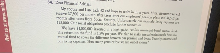 solve through excel with formulas and all math Visit us at www.mhhe